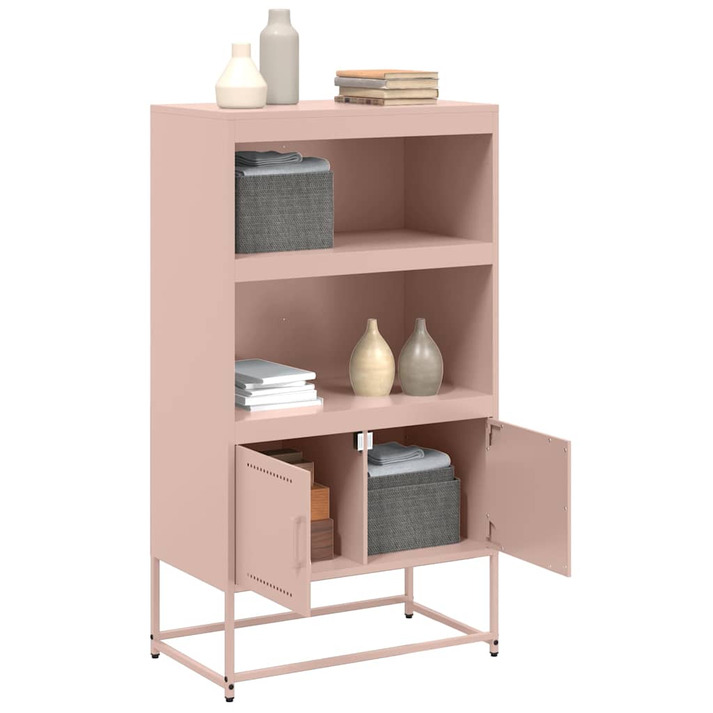 vidaXL Szafka, różowa, 68,5x38,5x123,5 cm, stal