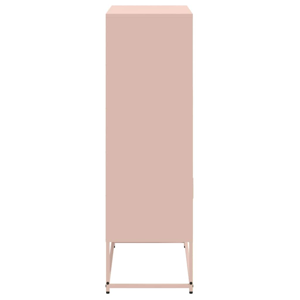 vidaXL Szafka, różowa, 68,5x38,5x123,5 cm, stal