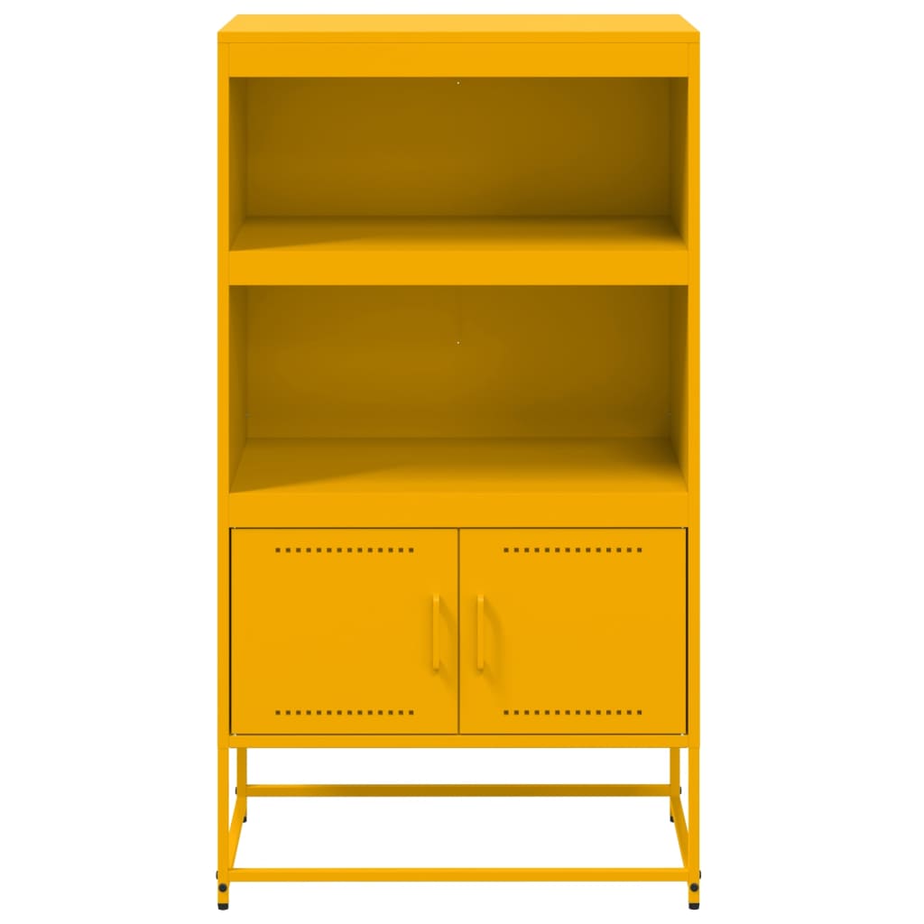 vidaXL Szafka, musztardowa, 68,5x38,5x123,5 cm, stal