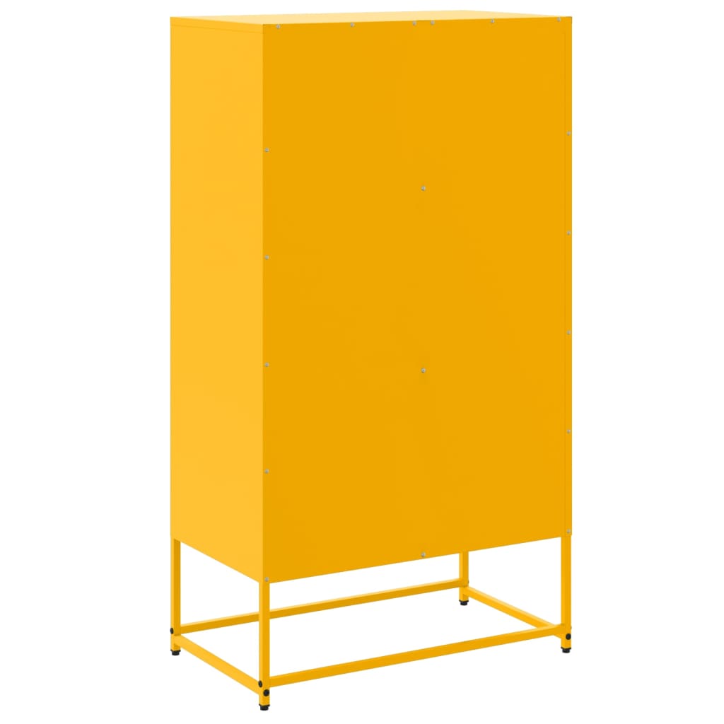 vidaXL Szafka, musztardowa, 68,5x38,5x123,5 cm, stal