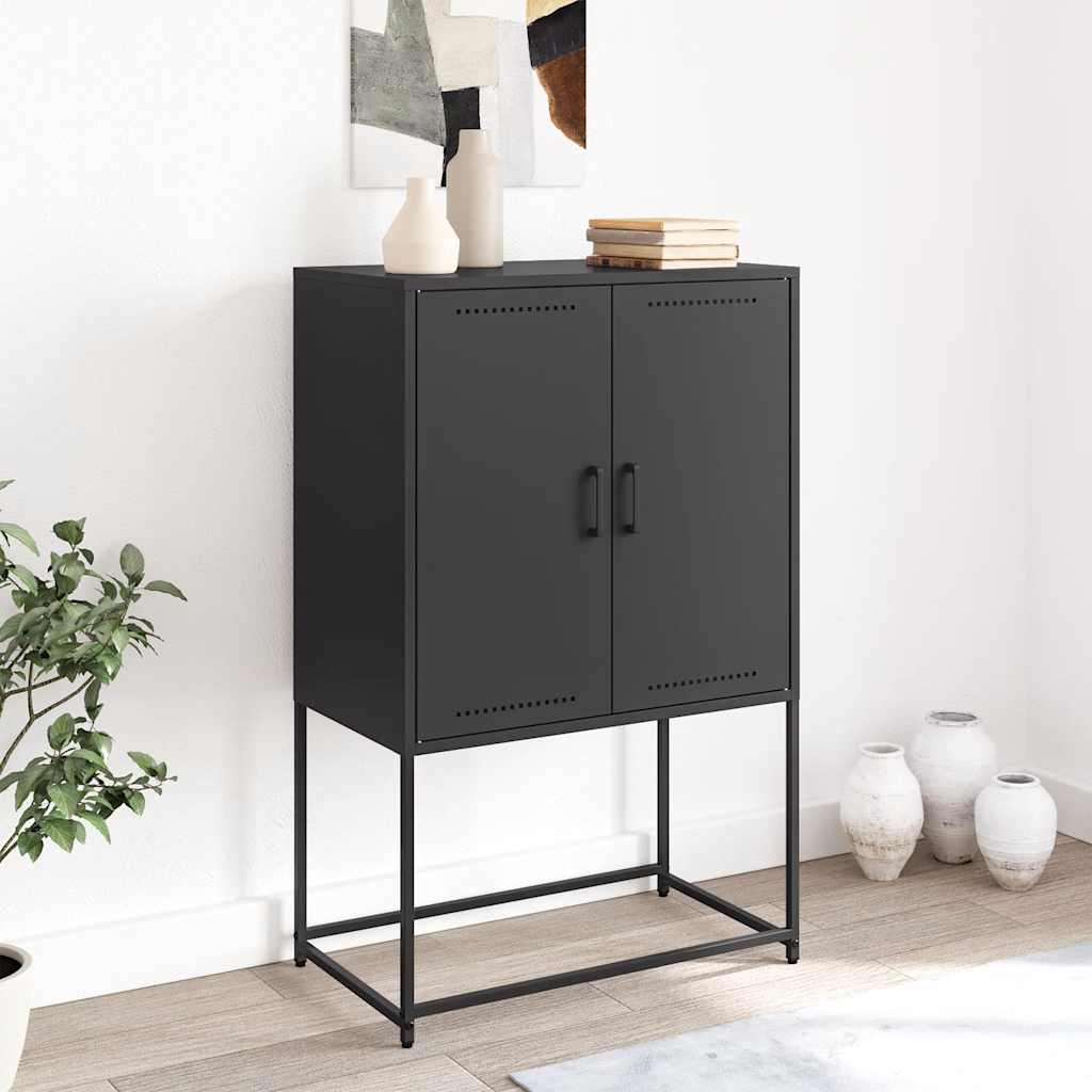 vidaXL Szafka, czarna, 68,5x38,5x107 cm, stal