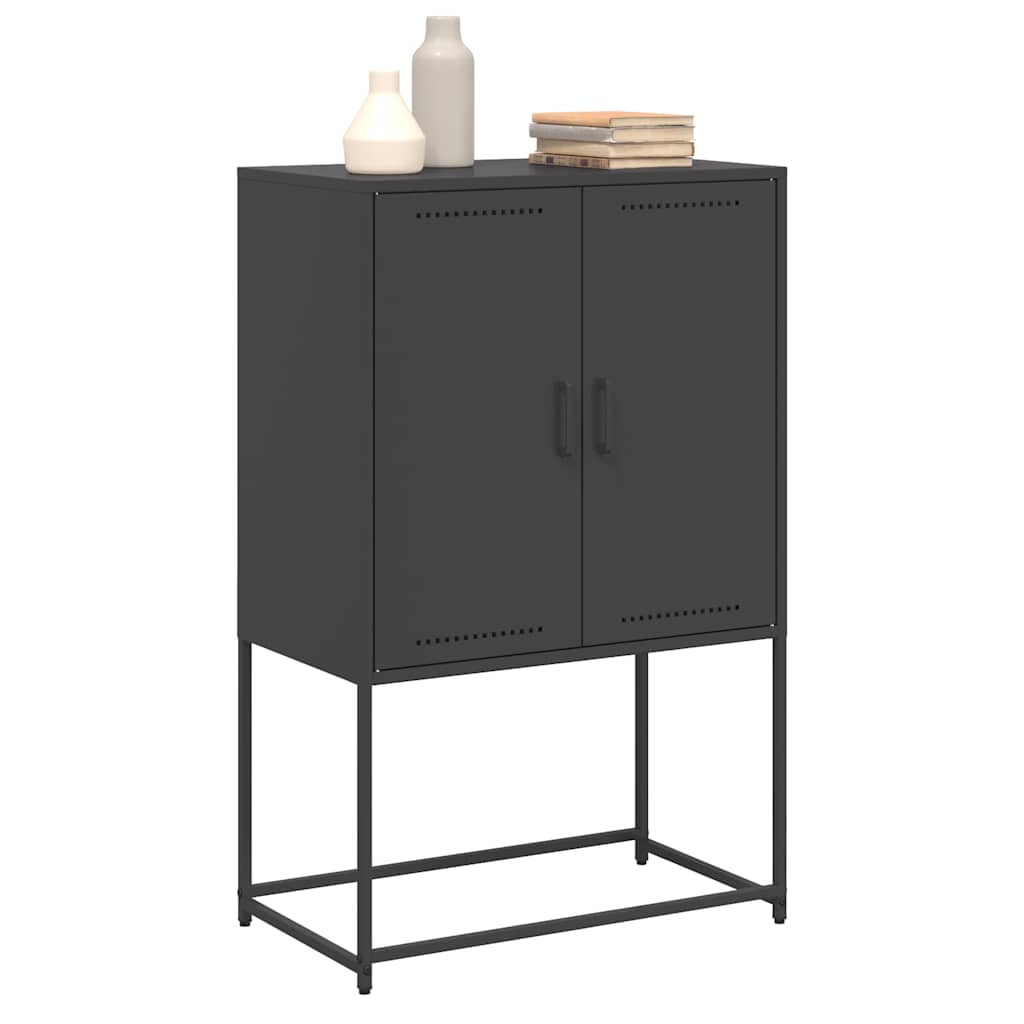 vidaXL Szafka, czarna, 68,5x38,5x107 cm, stal