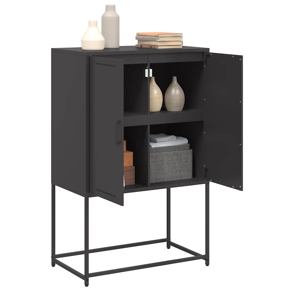 vidaXL Szafka, czarna, 68,5x38,5x107 cm, stal