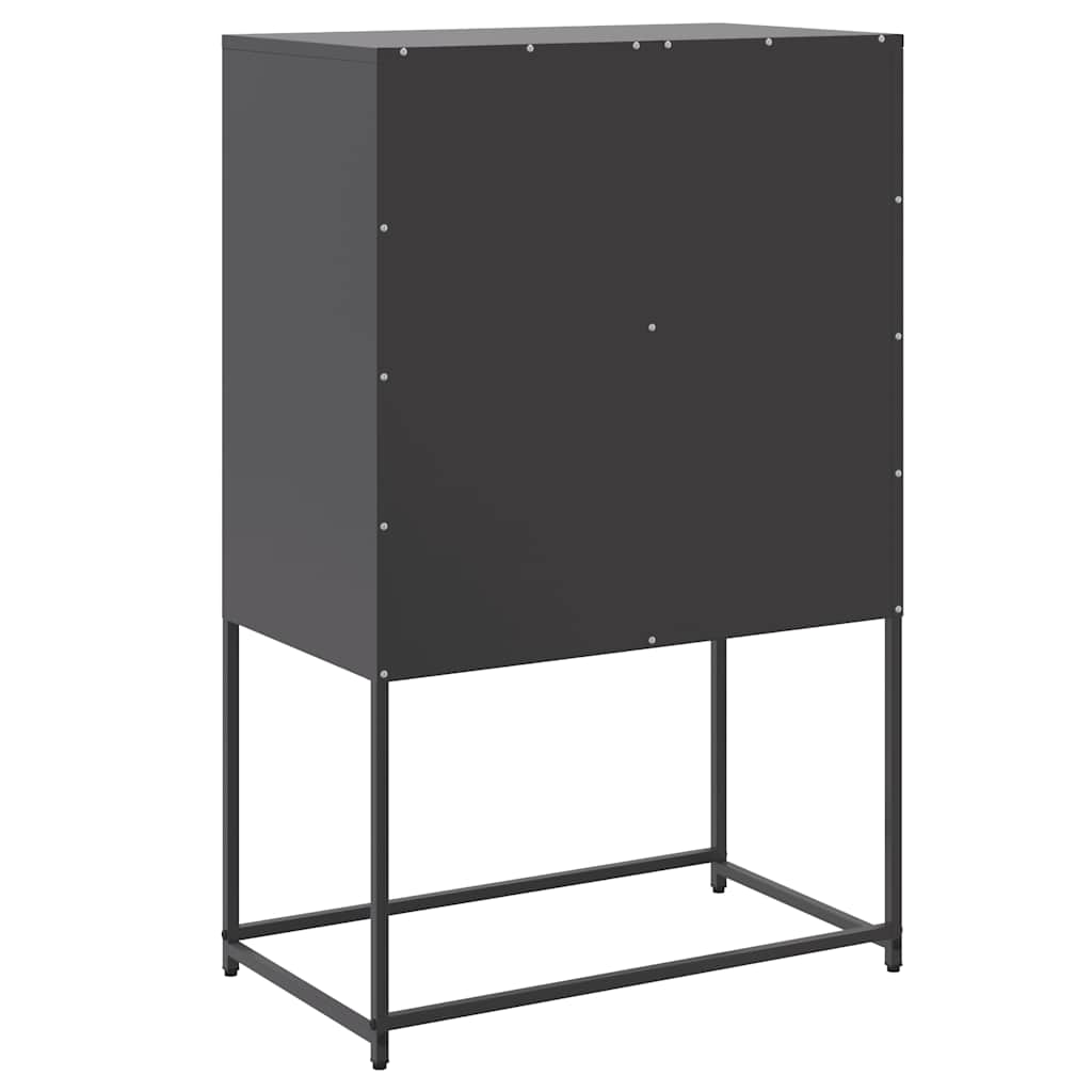vidaXL Szafka, czarna, 68,5x38,5x107 cm, stal