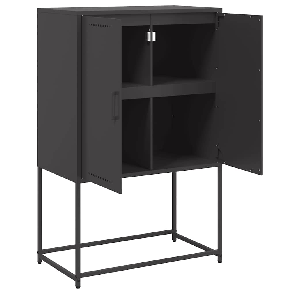 vidaXL Szafka, czarna, 68,5x38,5x107 cm, stal