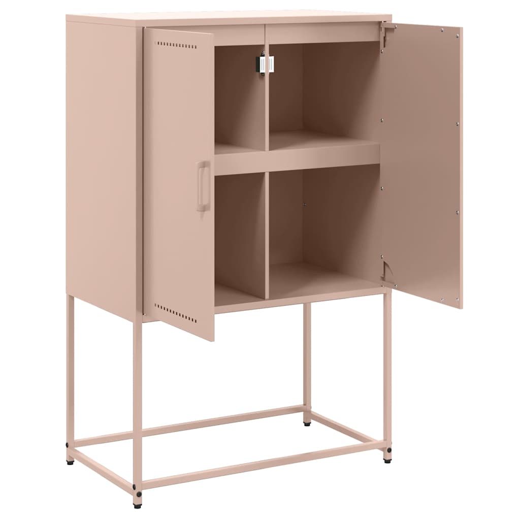 vidaXL Szafka, różowa, 68,5x38,5x107 cm, stal