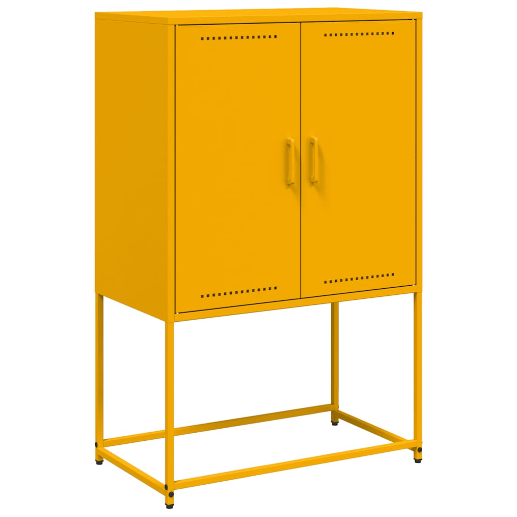 vidaXL Szafka, musztardowa, 68,5x38,5x107 cm, stal