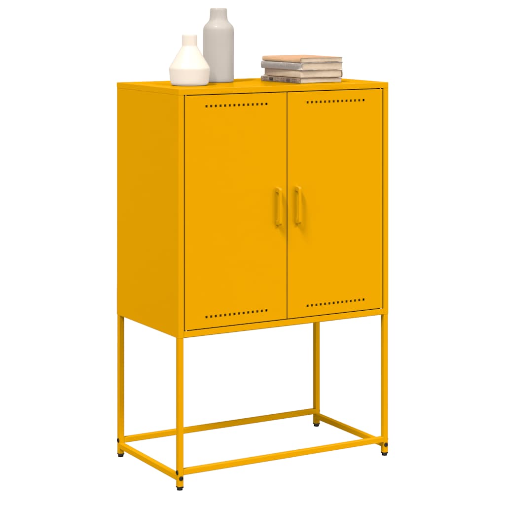 vidaXL Szafka, musztardowa, 68,5x38,5x107 cm, stal