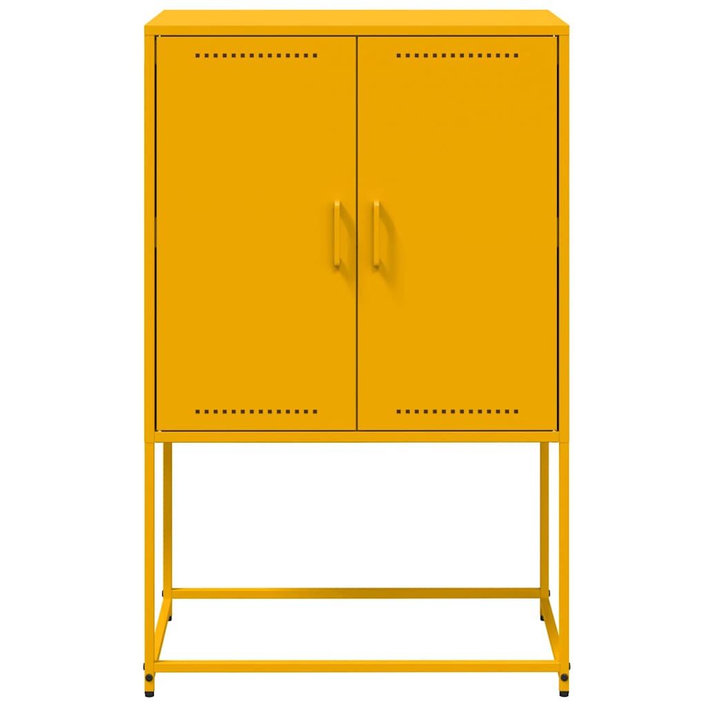 vidaXL Szafka, musztardowa, 68,5x38,5x107 cm, stal