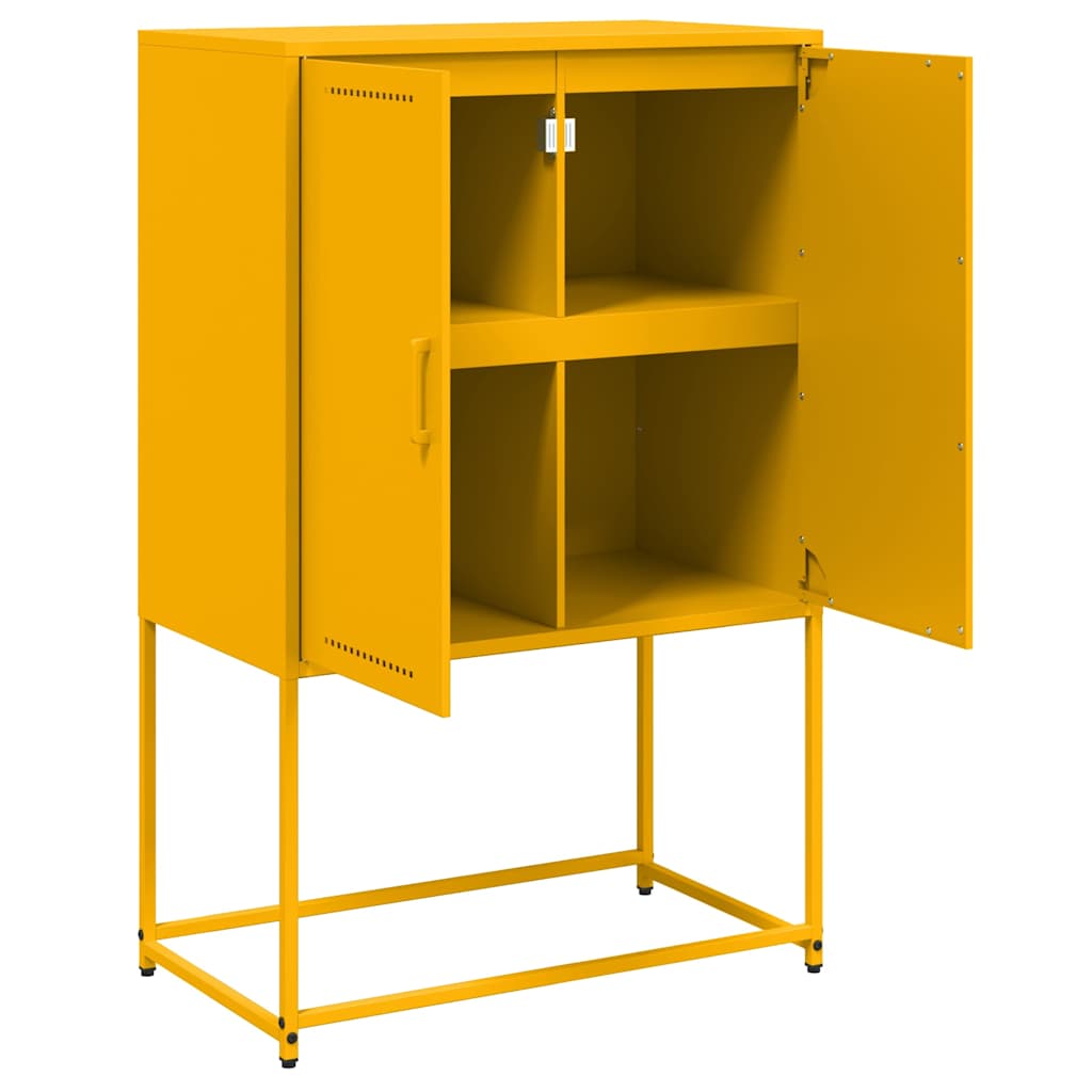vidaXL Szafka, musztardowa, 68,5x38,5x107 cm, stal
