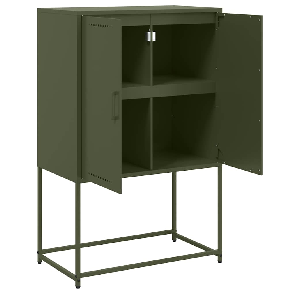 vidaXL Szafka, oliwkowa, 68,5x38,5x107 cm, stal