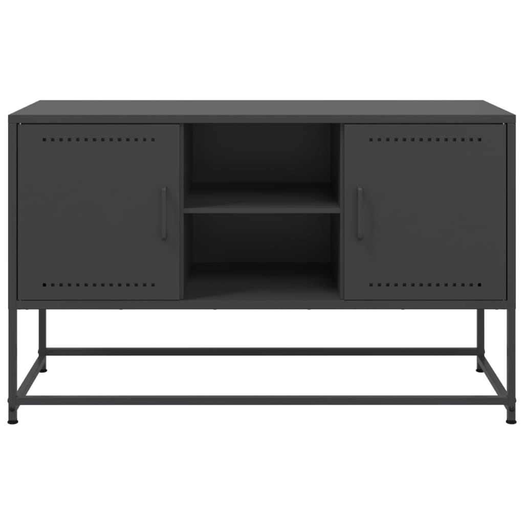 vidaXL Szafka pod telewizor, czarna, 100,5x39x60,5 cm, stalowa
