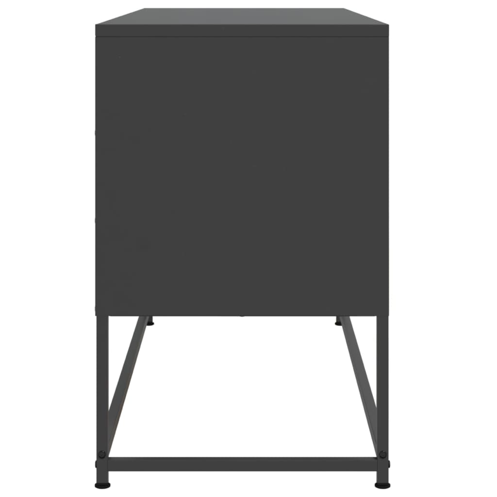 vidaXL Szafka pod telewizor, czarna, 100,5x39x60,5 cm, stalowa