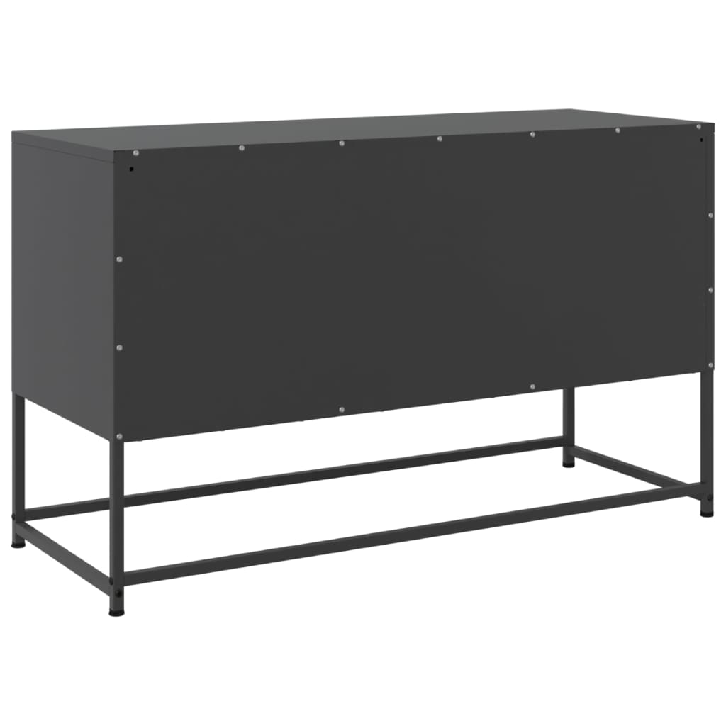 vidaXL Szafka pod telewizor, czarna, 100,5x39x60,5 cm, stalowa
