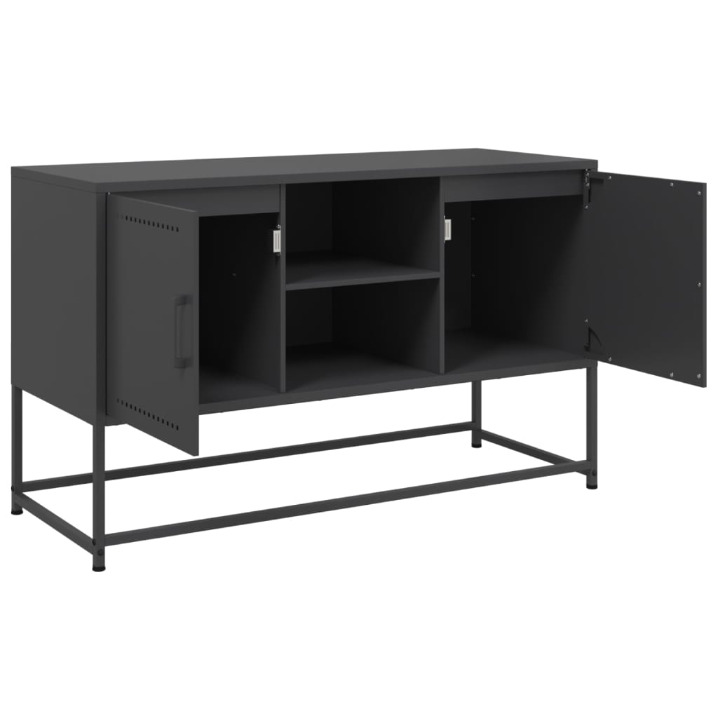 vidaXL Szafka pod telewizor, czarna, 100,5x39x60,5 cm, stalowa