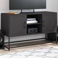 vidaXL Szafka pod telewizor, czarna, 100,5x39x60,5 cm, stalowa