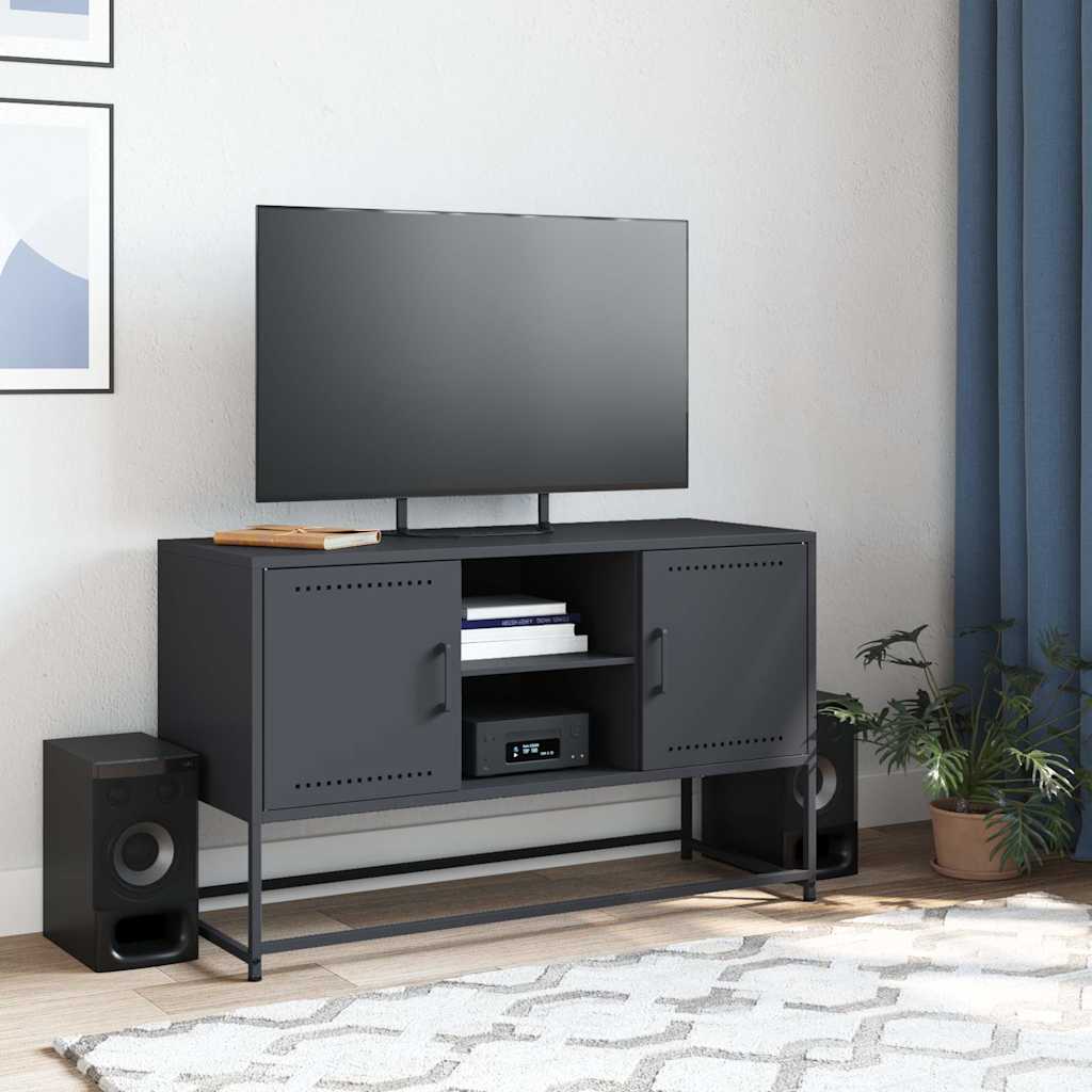 vidaXL Szafka pod telewizor, antracytowa, 100,5x39x60,5 cm, stalowa