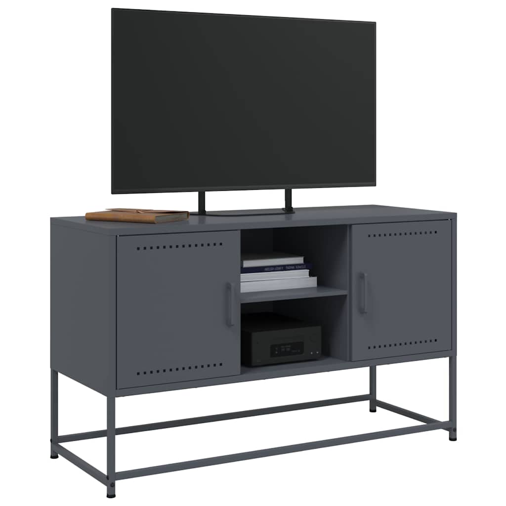 vidaXL Szafka pod telewizor, antracytowa, 100,5x39x60,5 cm, stalowa