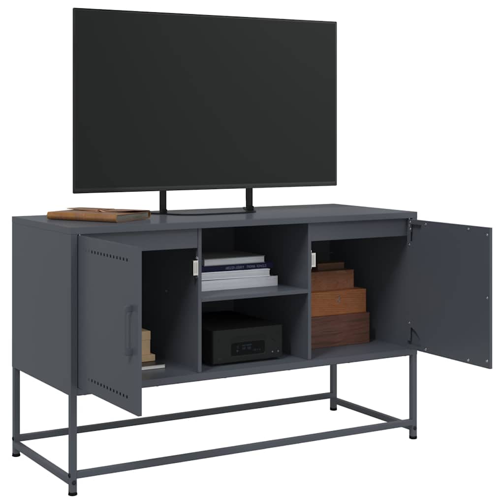 vidaXL Szafka pod telewizor, antracytowa, 100,5x39x60,5 cm, stalowa