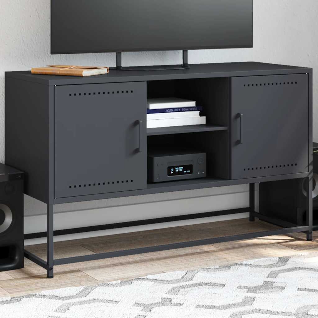 vidaXL Szafka pod telewizor, antracytowa, 100,5x39x60,5 cm, stalowa