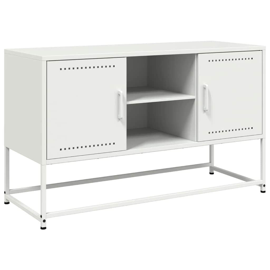 vidaXL Szafka pod telewizor, biała, 100,5x39x60,5 cm, stalowa