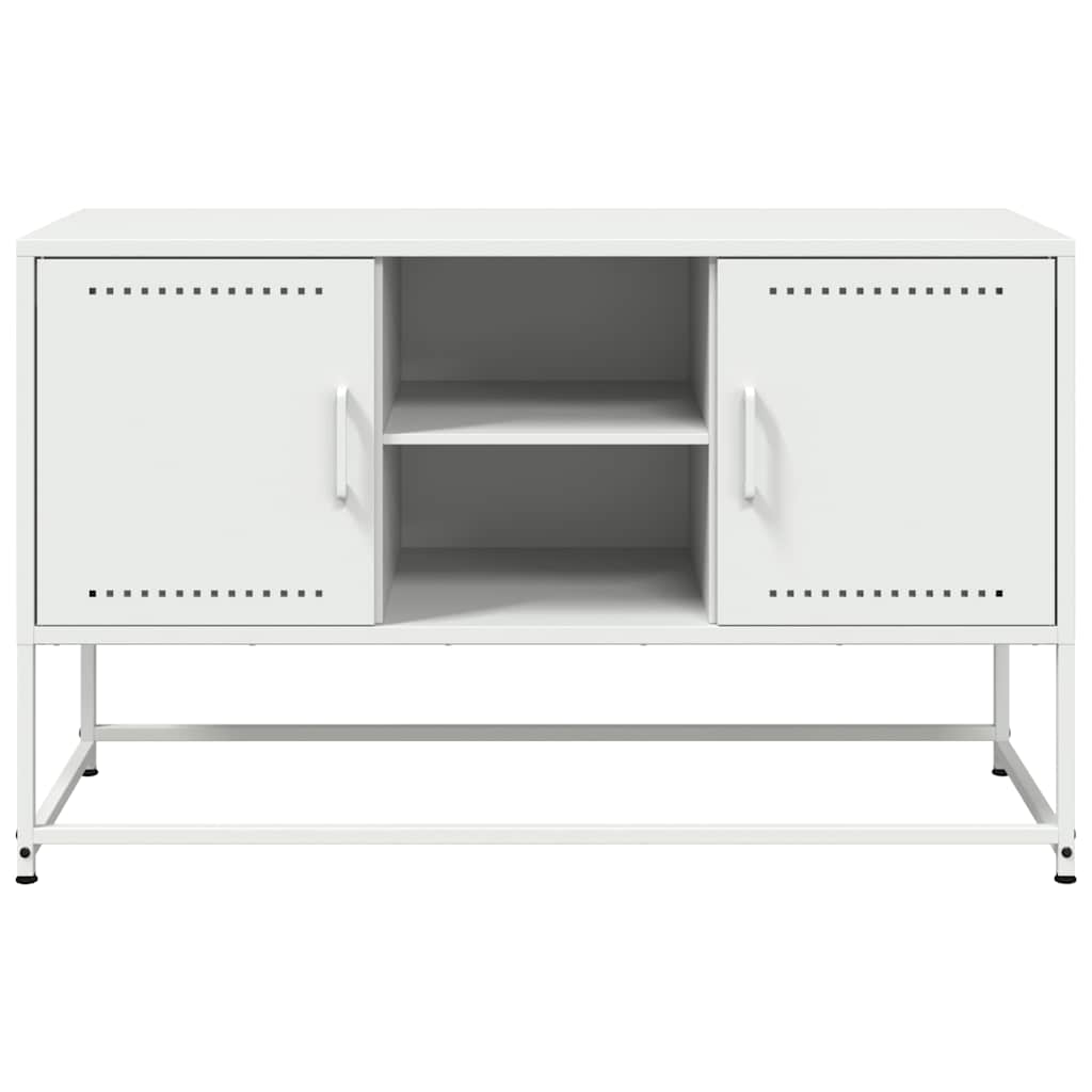 vidaXL Szafka pod telewizor, biała, 100,5x39x60,5 cm, stalowa