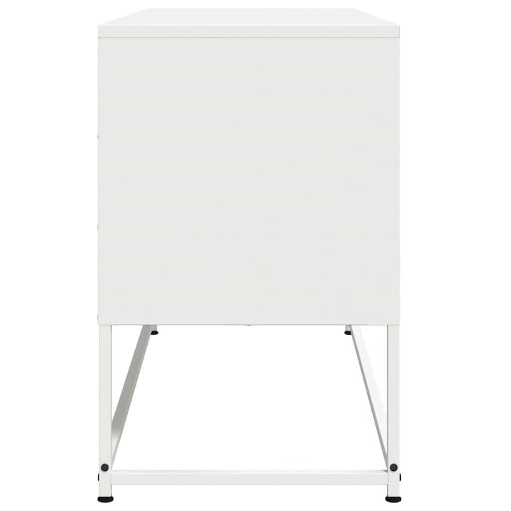 vidaXL Szafka pod telewizor, biała, 100,5x39x60,5 cm, stalowa
