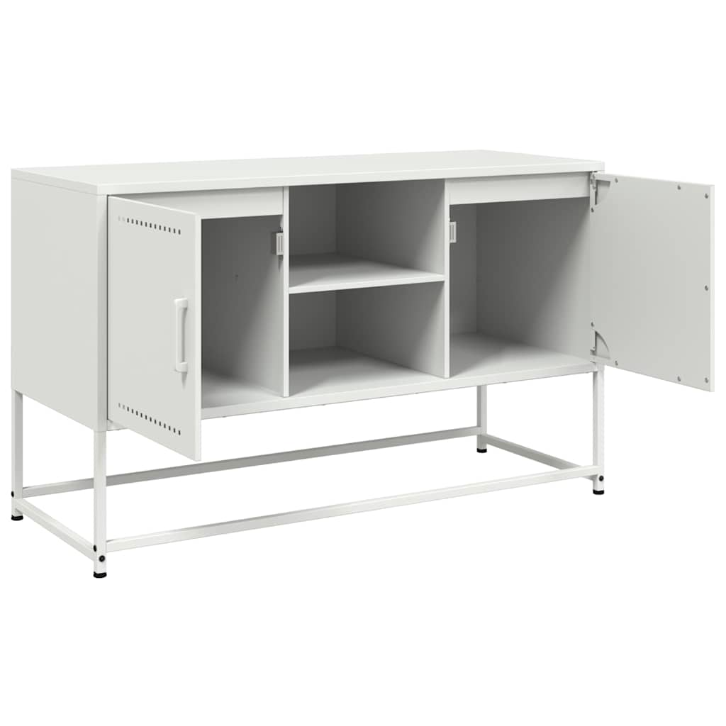 vidaXL Szafka pod telewizor, biała, 100,5x39x60,5 cm, stalowa