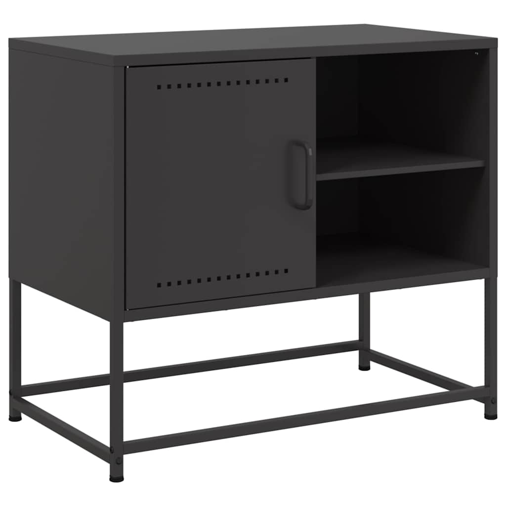 vidaXL Szafka pod telewizor, czarna, 68x39x60,5 cm, stalowa