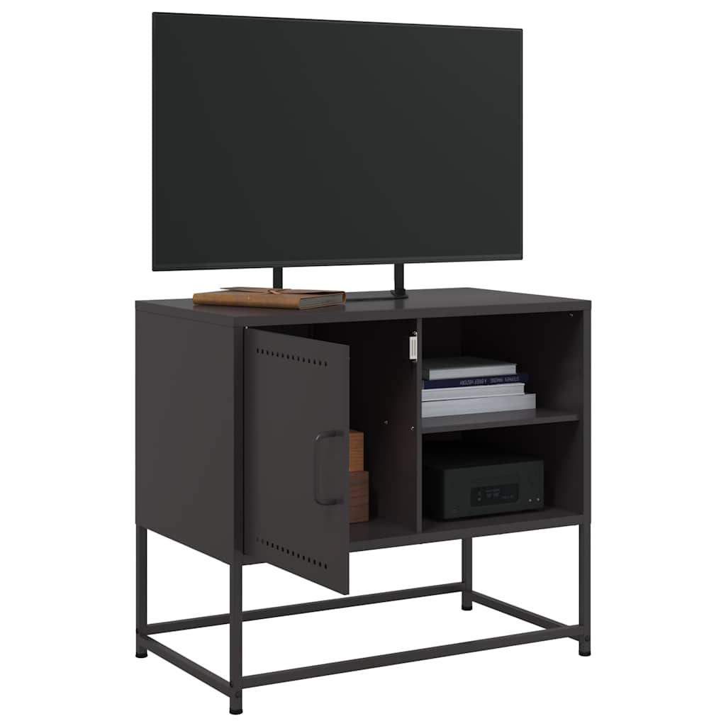 vidaXL Szafka pod telewizor, czarna, 68x39x60,5 cm, stalowa