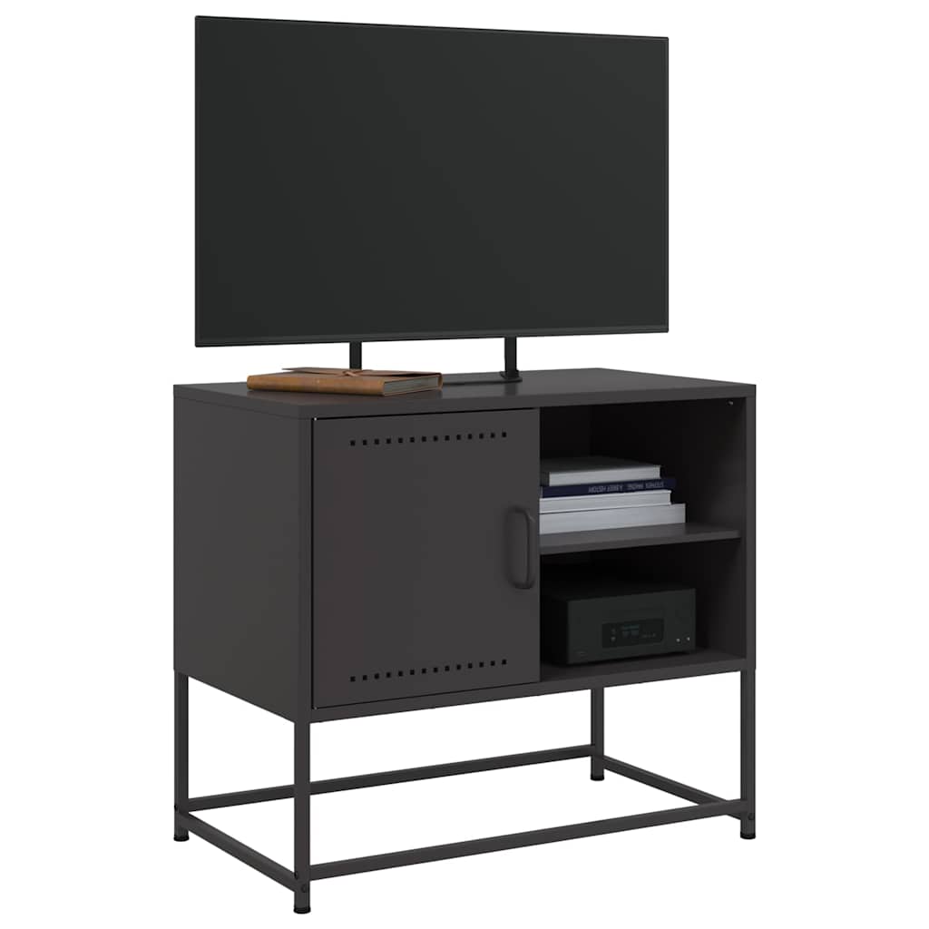 vidaXL Szafka pod telewizor, czarna, 68x39x60,5 cm, stalowa