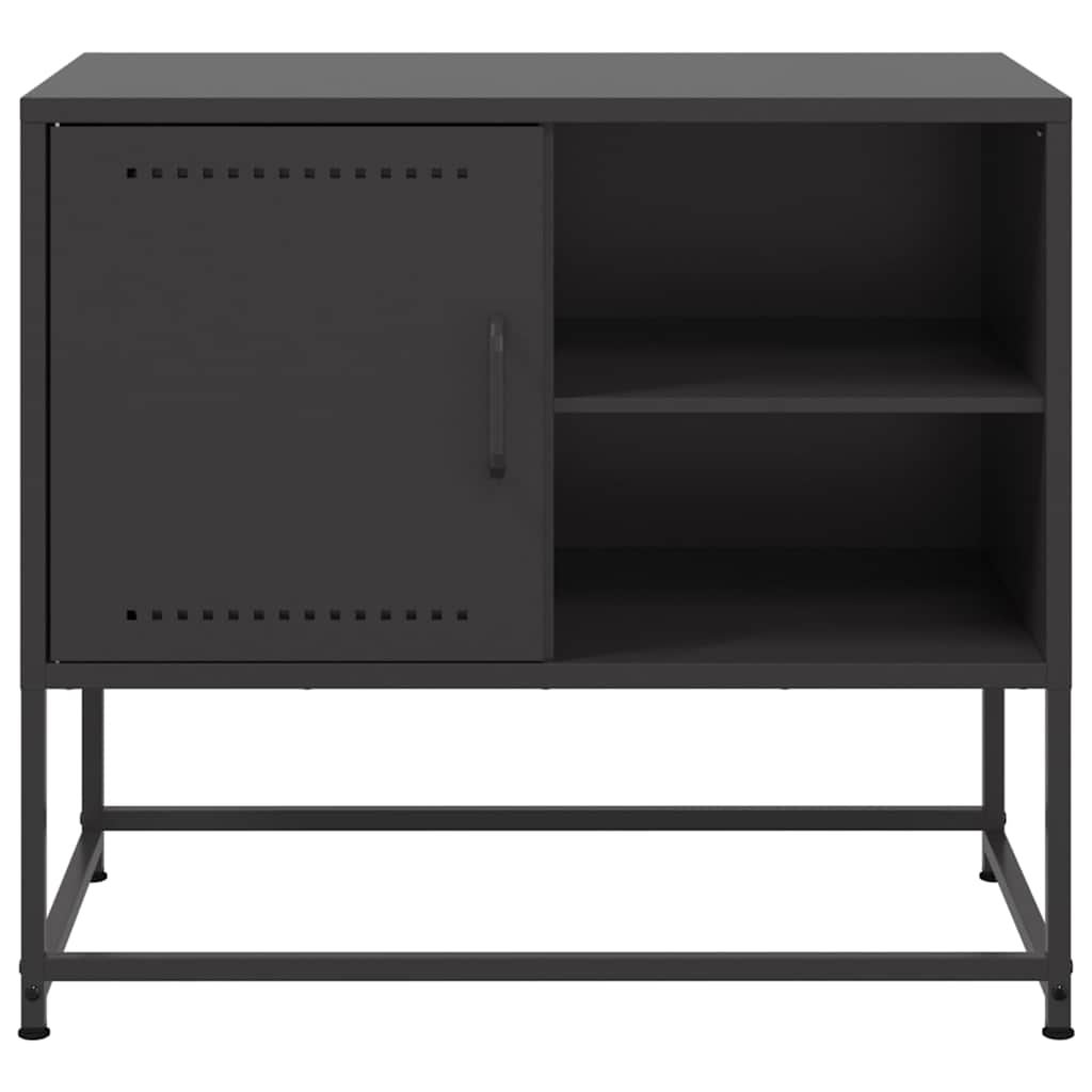 vidaXL Szafka pod telewizor, czarna, 68x39x60,5 cm, stalowa