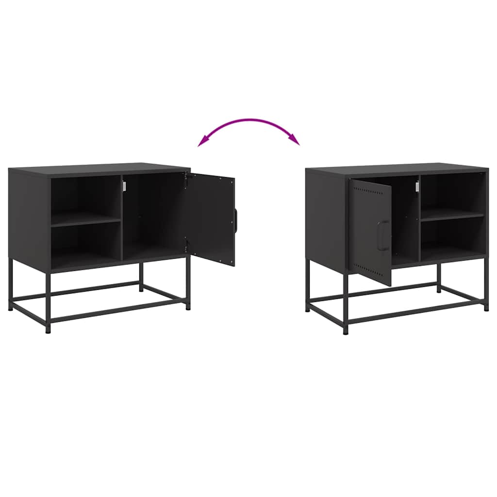 vidaXL Szafka pod telewizor, czarna, 68x39x60,5 cm, stalowa