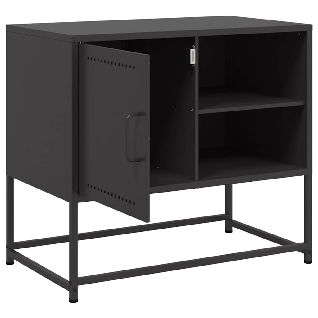 vidaXL Szafka pod telewizor, czarna, 68x39x60,5 cm, stalowa