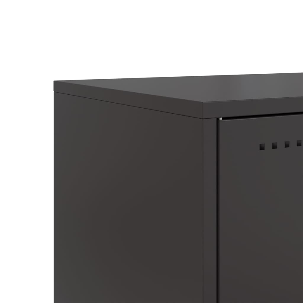 vidaXL Szafka pod telewizor, czarna, 68x39x60,5 cm, stalowa