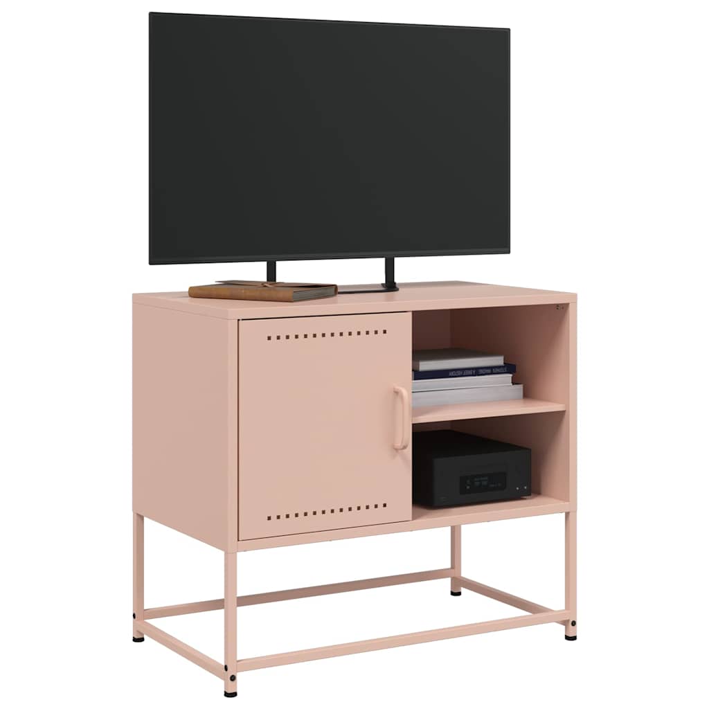 vidaXL Szafka pod telewizor, różowa, 68x39x60,5 cm, stalowa
