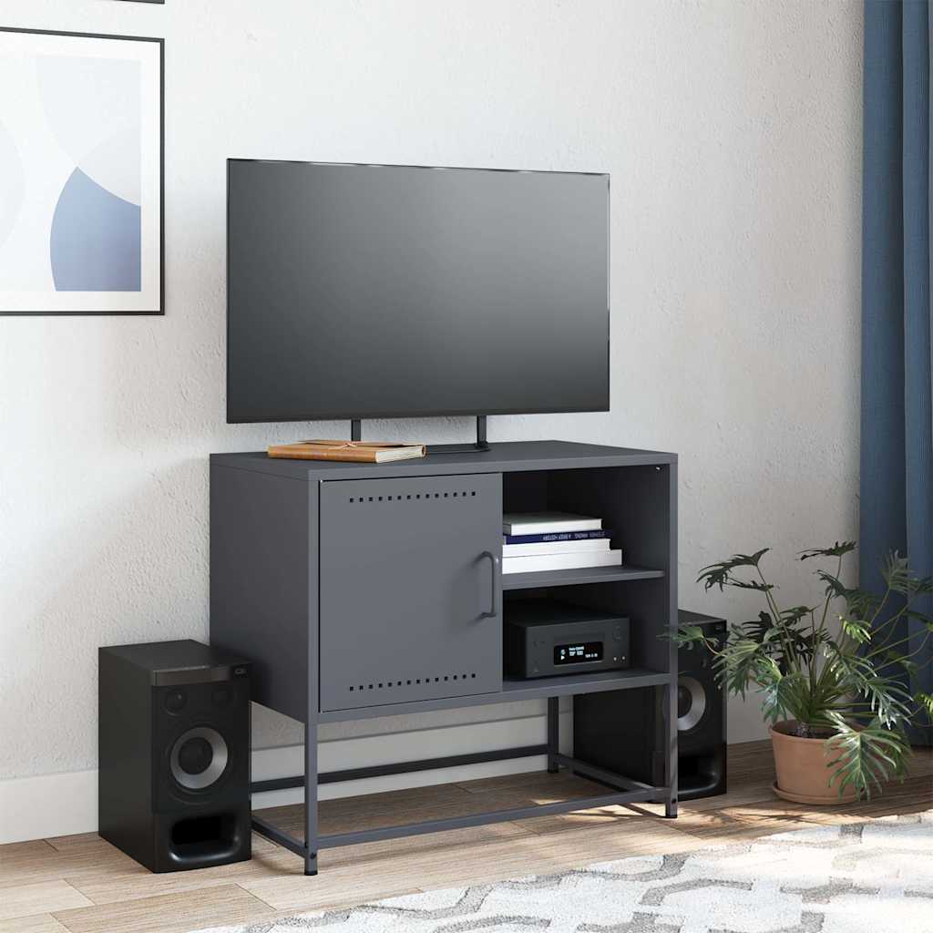 vidaXL Szafka pod telewizor, antracytowa, 68x39x60,5 cm, stalowa