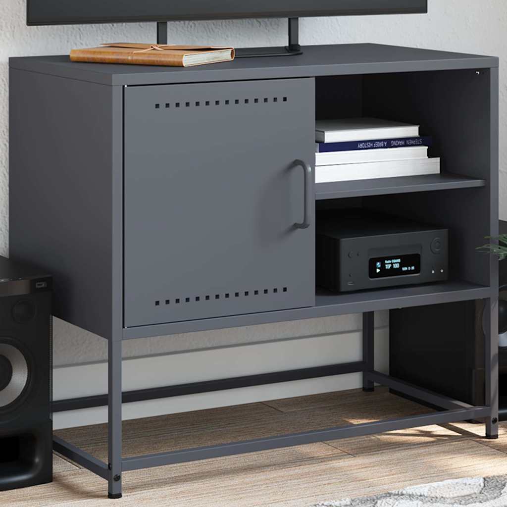 vidaXL Szafka pod telewizor, antracytowa, 68x39x60,5 cm, stalowa