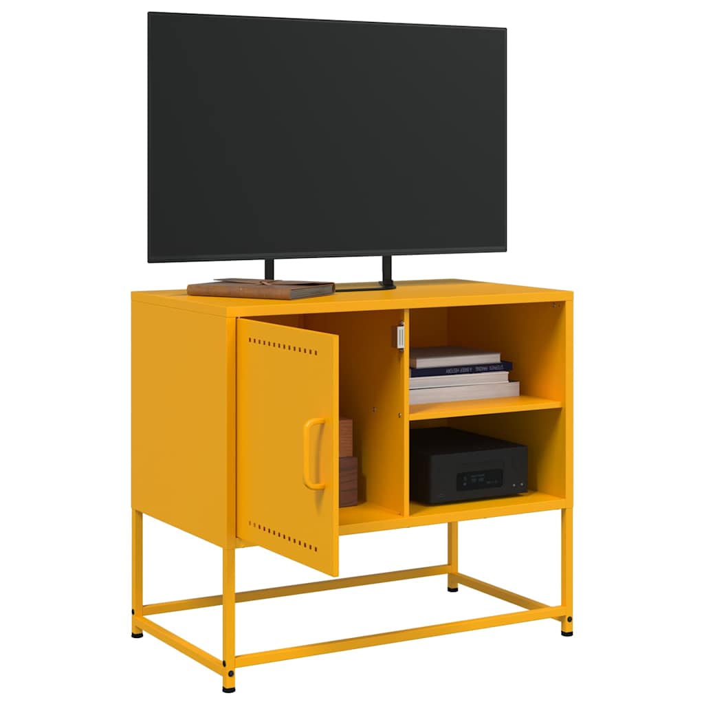 vidaXL Szafka pod telewizor, musztardowa, 68x39x60,5 cm, stalowa