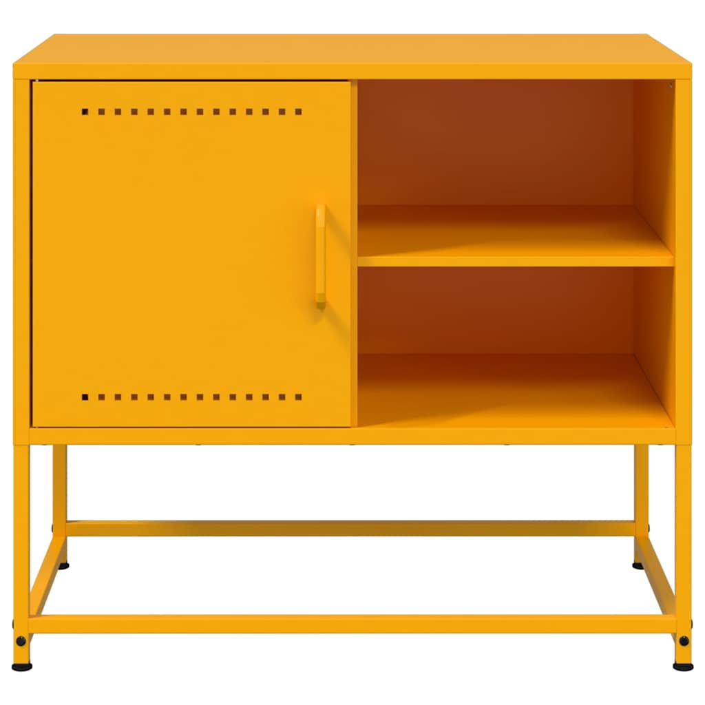 vidaXL Szafka pod telewizor, musztardowa, 68x39x60,5 cm, stalowa