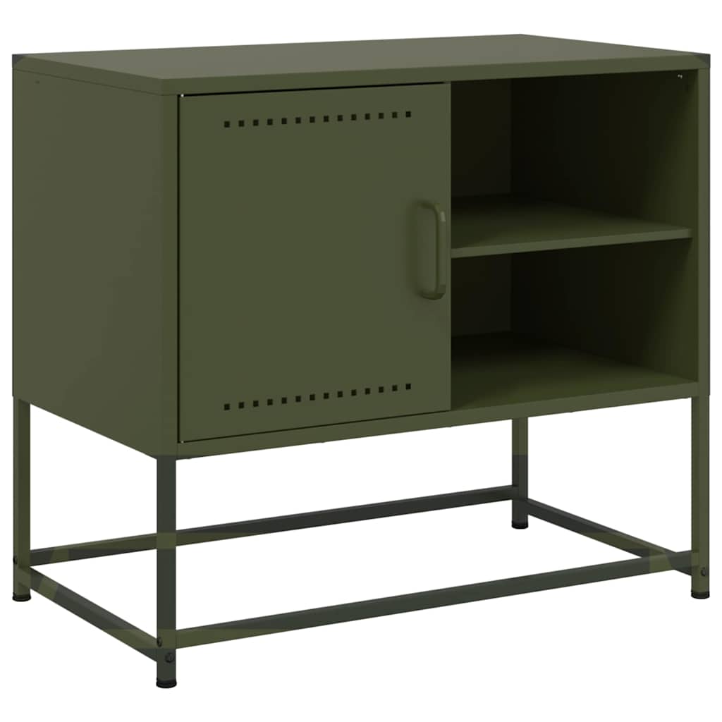 vidaXL Szafka pod telewizor, oliwkowa, 68x39x60,5 cm, stalowa