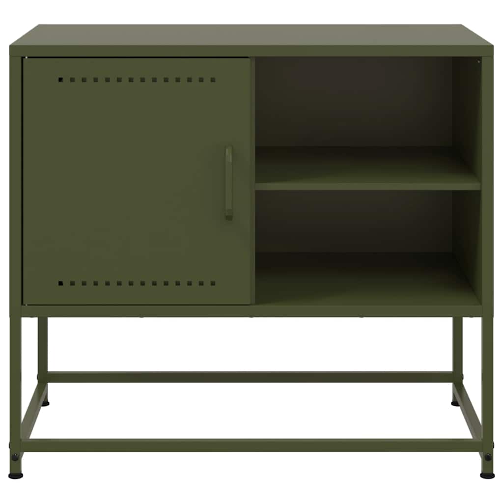 vidaXL Szafka pod telewizor, oliwkowa, 68x39x60,5 cm, stalowa