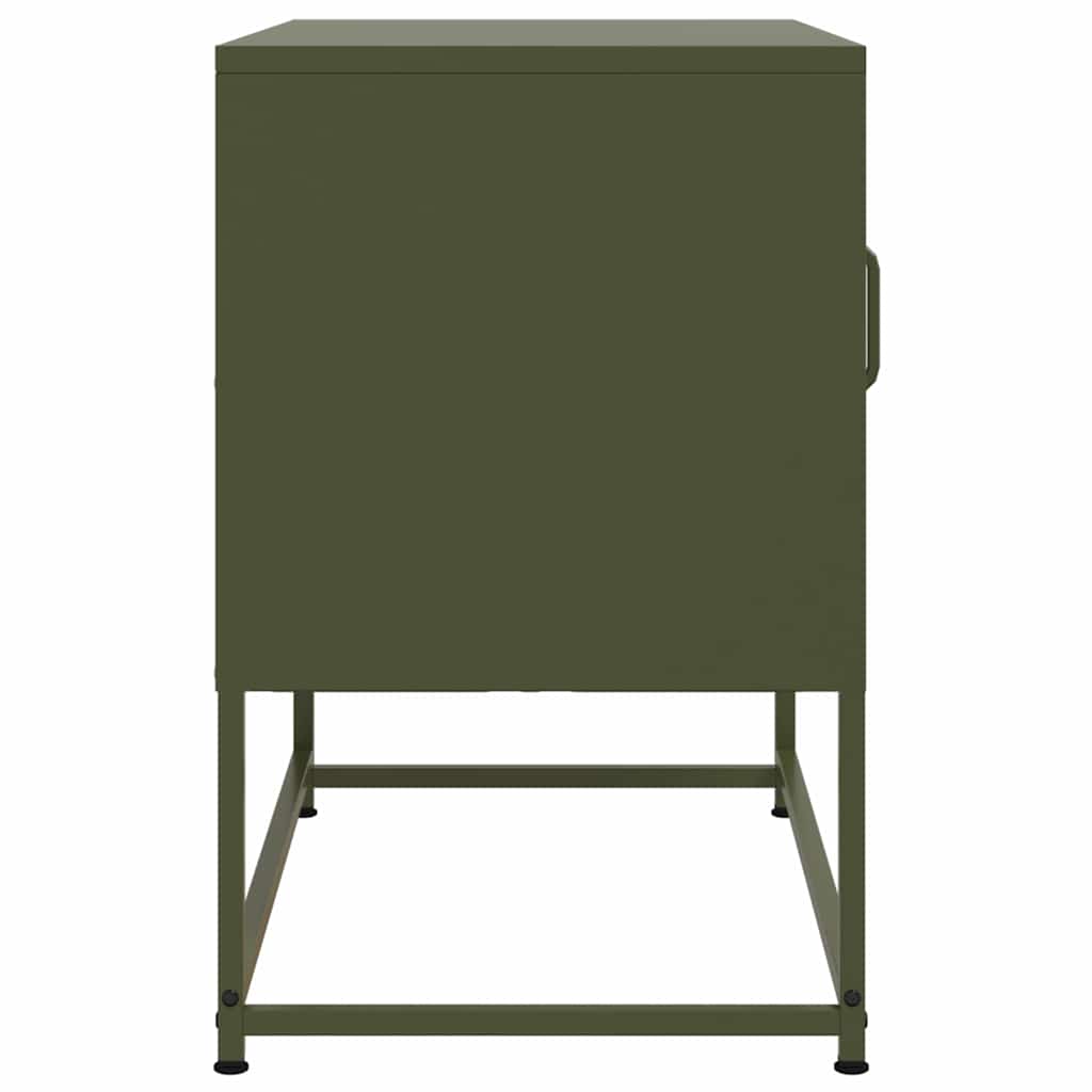 vidaXL Szafka pod telewizor, oliwkowa, 68x39x60,5 cm, stalowa