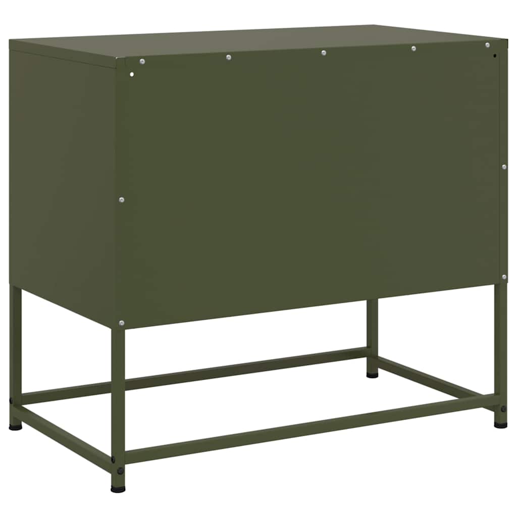 vidaXL Szafka pod telewizor, oliwkowa, 68x39x60,5 cm, stalowa