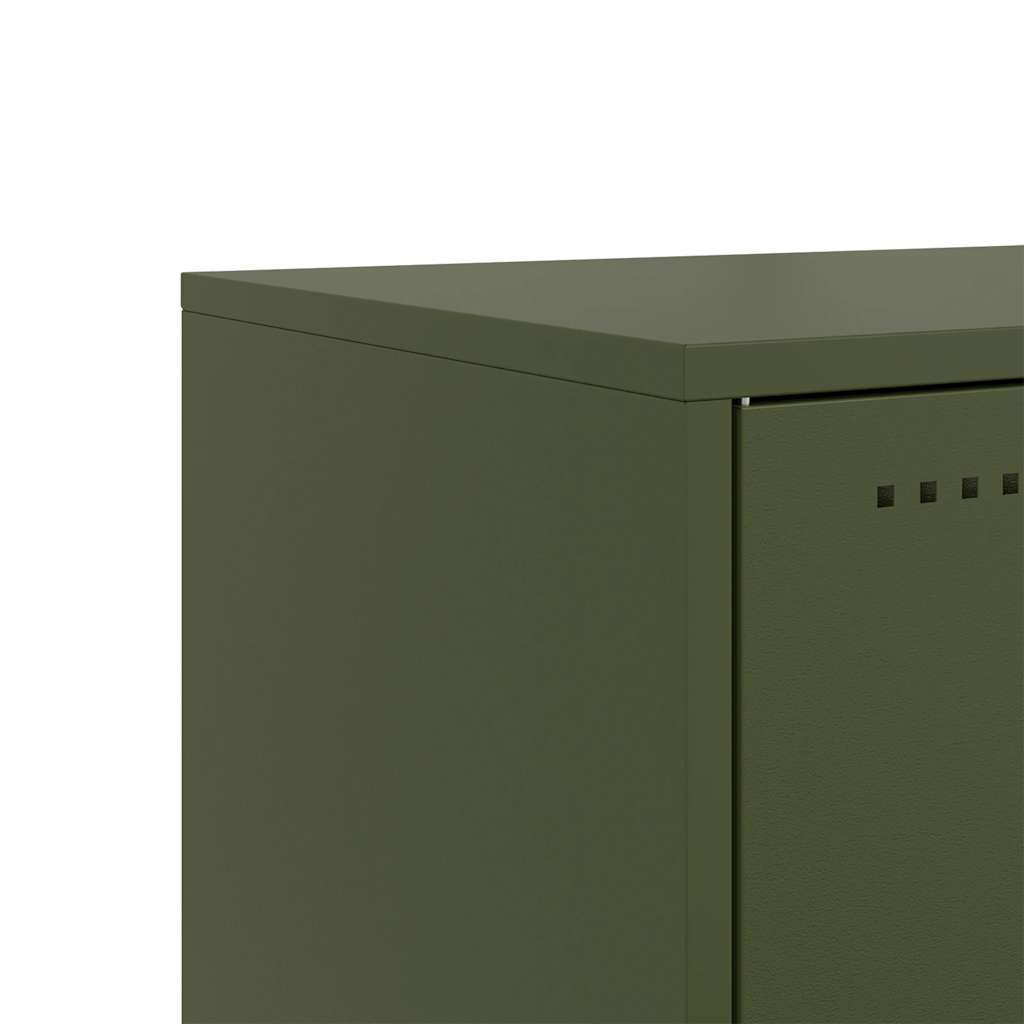 vidaXL Szafka pod telewizor, oliwkowa, 68x39x60,5 cm, stalowa