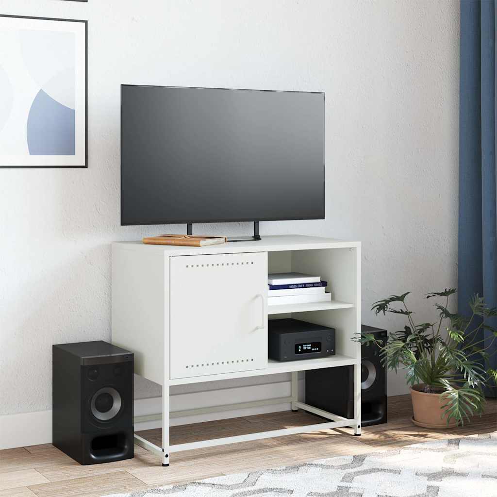 vidaXL Szafka pod telewizor, biała, 68x39x60,5 cm, stalowa