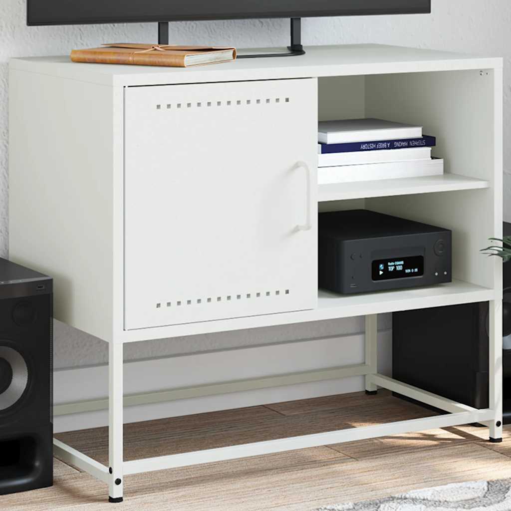 vidaXL Szafka pod telewizor, biała, 68x39x60,5 cm, stalowa