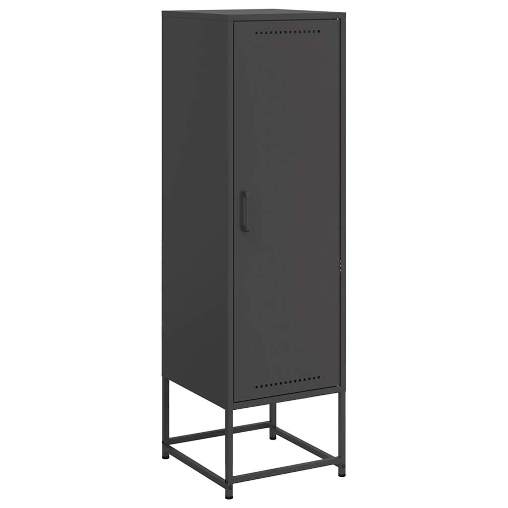 vidaXL Szafka, czarna, 36x39x123 cm, stal