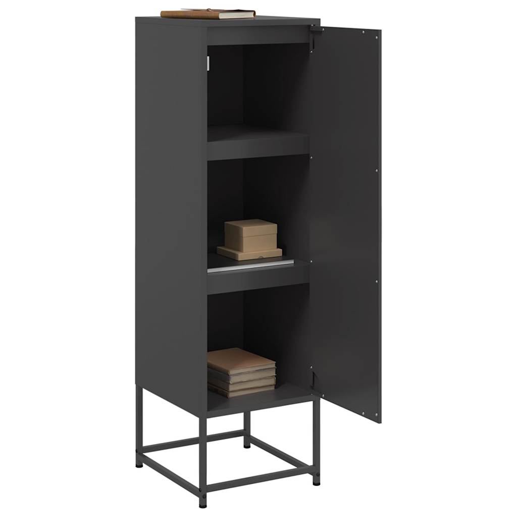 vidaXL Szafka, czarna, 36x39x123 cm, stal