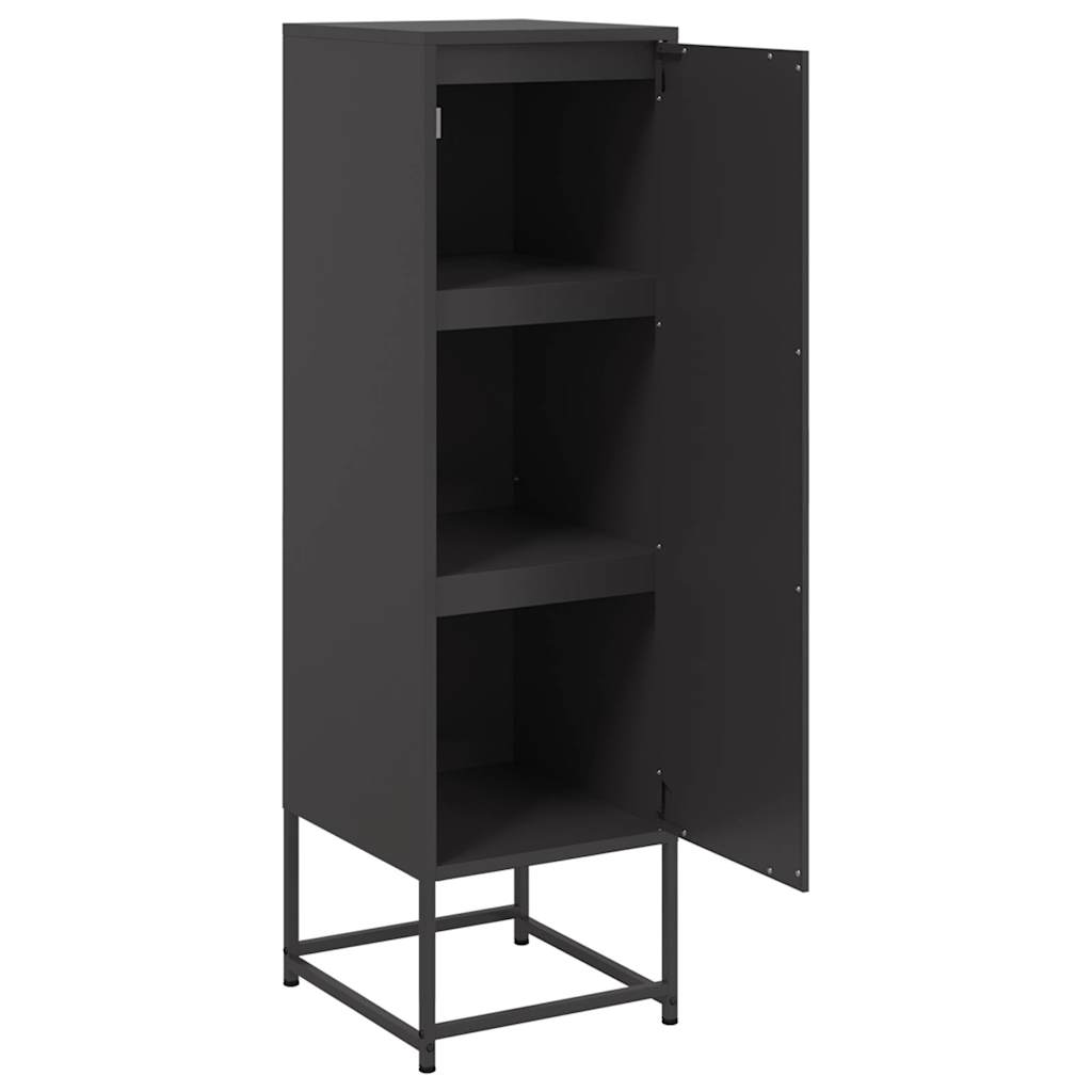 vidaXL Szafka, czarna, 36x39x123 cm, stal